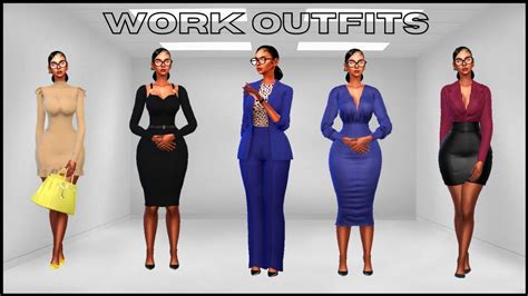 Work Outfits Lookbook Cc Links Part 1 Sims 4 Youtube
