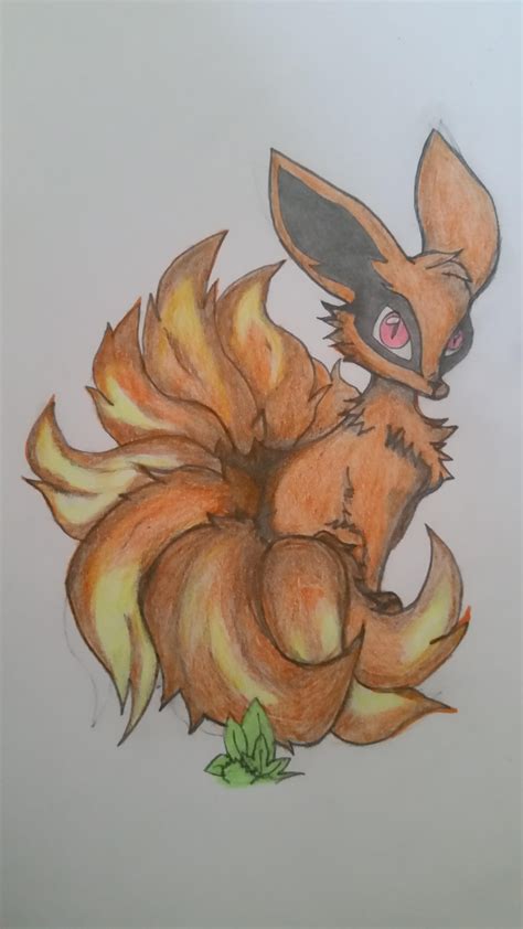 Baby Nine Tails Color Pencil Drawing Naruto