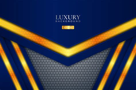 Luxury Background Hexagon Blue Golden Graphic By Rafanec · Creative Fabrica