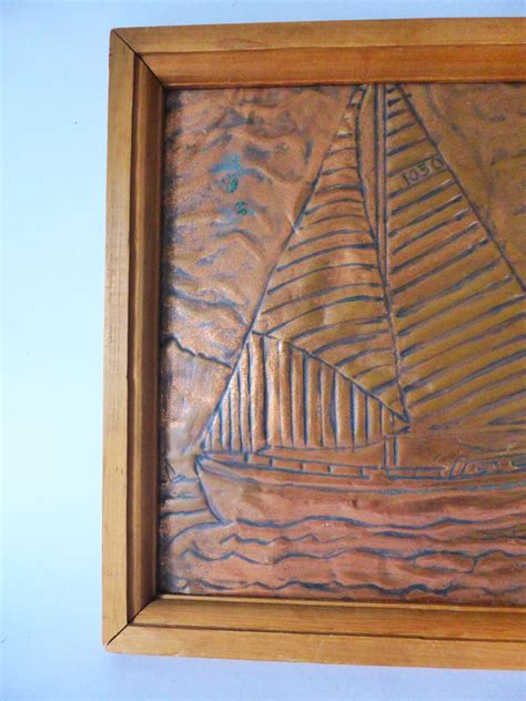 Copper Ship Relief Wall Hanging Vintage Decorative Copper Etsy
