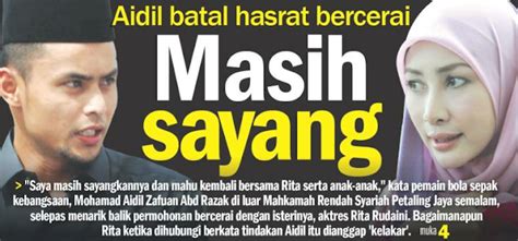 Rita rudaini binti mokhtar (lahir 11 april 1976) merupakan seorang pelakon dan model wanita malaysia. Aidil Zafuan Tarik Balik Permohonan Cerai ke Atas Rita ...