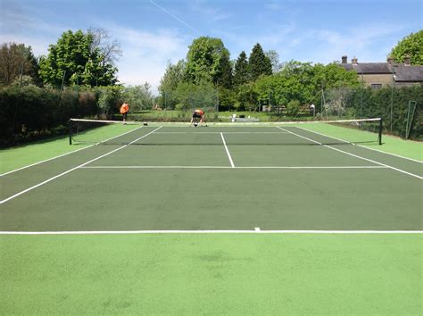 Refurbishing Mossy Tennis Court Lancashire Sports And Safety