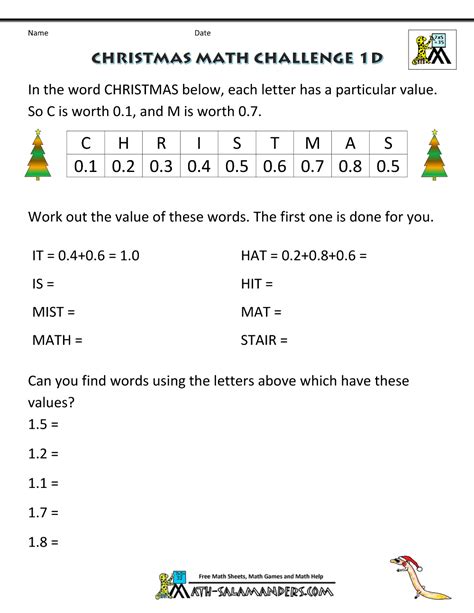 Multiplication Christmas Math Worksheets 4th Grade Free Free Solve