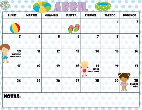Lindos Y Creativos Diseños De Los Calendarios Del Mes De Abril