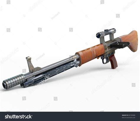 German Ww2 Assault Rifle Fg42 Isolated Stock Illustration 80199988