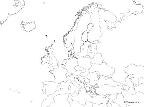 Outline Map Of Europe With Countries Free Vector Maps Europe