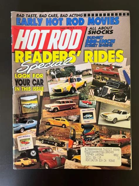 Vintage Hot Rod Magazine August 1989 Muscle Cars Hot Rods Motors Auto