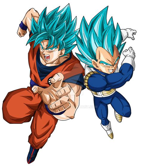 This png image is transparent backgroud and png format. Goku and Vegeta SSJ Blue PNG by robertDB on DeviantArt
