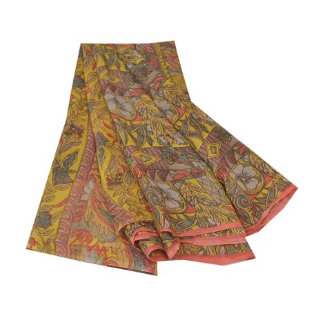 Sanskriti Vintage Sarees Pure Georgette Silk Printed Sari Decor 5yd