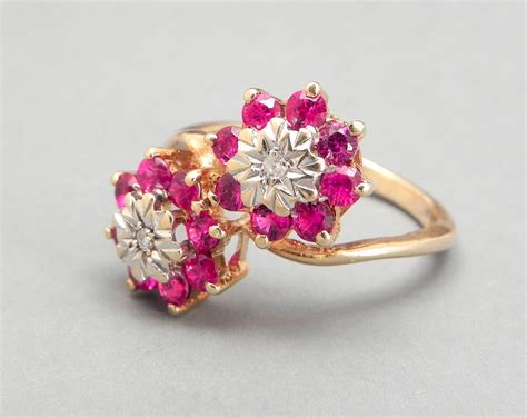 This is a very elegant ring. Pink Sapphire Ring Vintage Engagement Ring 9ct Yellow Gold ...