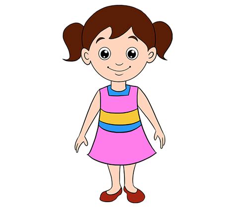 How To Draw A Cartoon Girl Really Easy Drawing Tutorial Girl