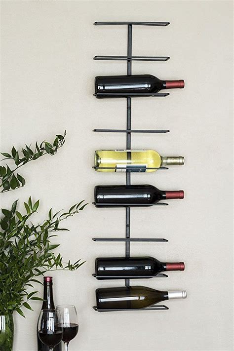 Align Wall Mounted Vertical Wrought Iron 9 Bottle Wine