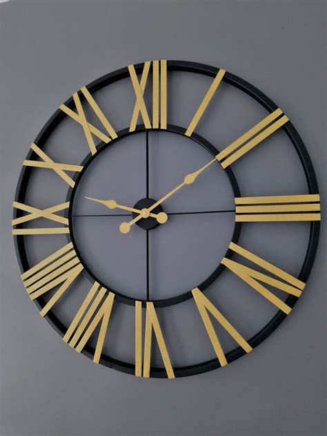 Metal Extra Large Rustic Wall Clock 48 Inch Modern Silent Wall Etsy