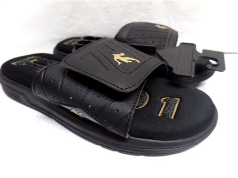 And1 Mens Baller Memory Foam Adjustable Slip On Sandals Black Sandals