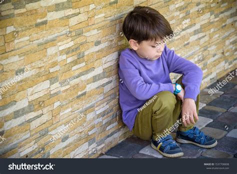 Little Boy Sad Sitting Alone School Stock Photo 1537708808 Shutterstock
