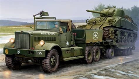 M19 Us Army Tank Transporter Soft Top Cab Militaire Voertuigen