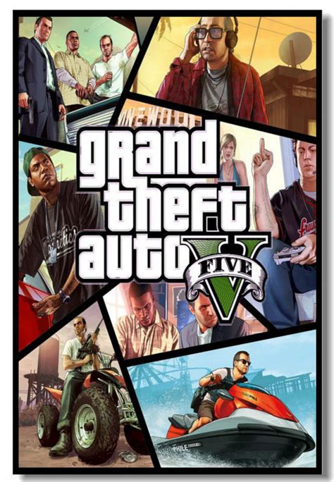 Grand Theft Auto 5 V Gta 5 Video Online Game Poster Print On Silk Wall