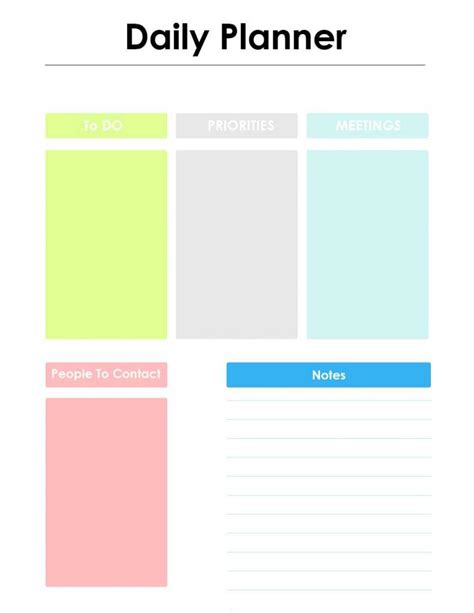 Free Daily Task Planner ~ Ms Excel Templates