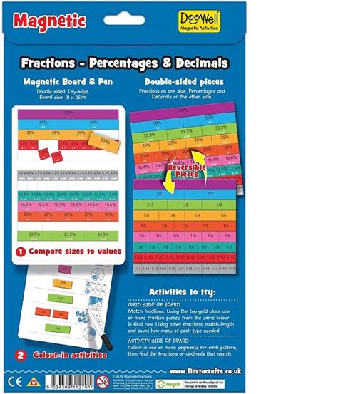 Magnetic Fractions With Percentages And Decimals Educational Toy T