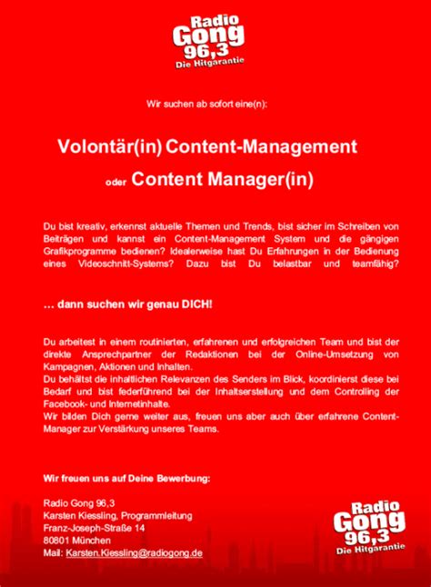Hit radio n1 германия, нюрнберг 92.9 fm. Radio Gong 96,3 sucht Volontär(in) Content-Management oder Content-Manager(in)