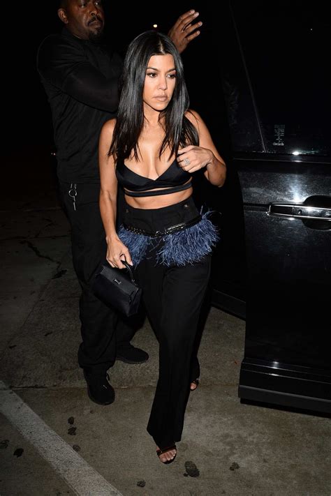 kourtney kardashian sizzles in all black as she arrives for a dinner party at craig s in west