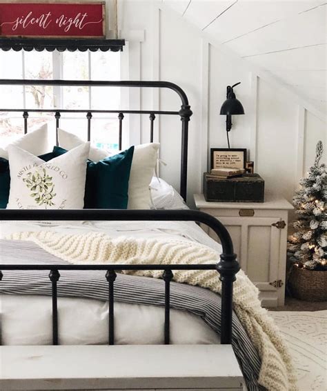 Wrought iron bed with bedside table is a great combination that brings to the decor an elegant and fascinating style. Country Bedroom Ideas | Wrought iron headboard, Iron headboard, Country bedroom