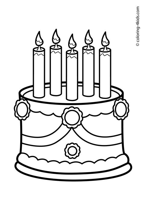 Free printable cupcake coloring pages for kids. Cake Birthday Party Coloring Pages - (for 5 years ...