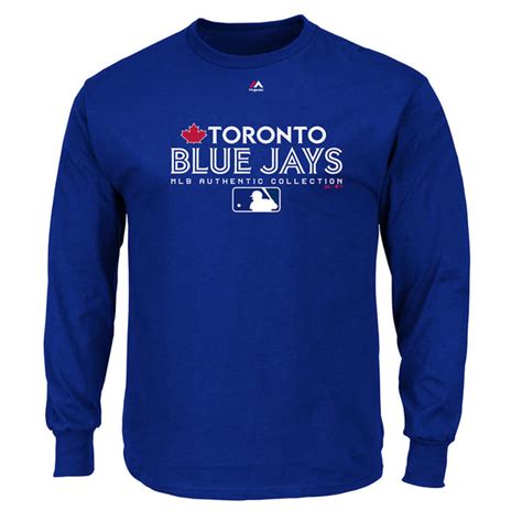 Majestic Mens Toronto Blue Jays Authentic Team Drive Long Sleeve Top