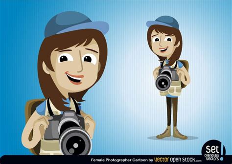 Female Photographer Character Vector Download