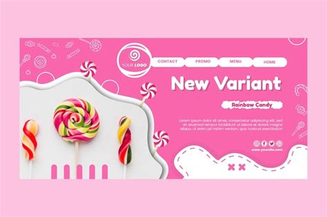 Free Vector Candy Shop Landing Page Template