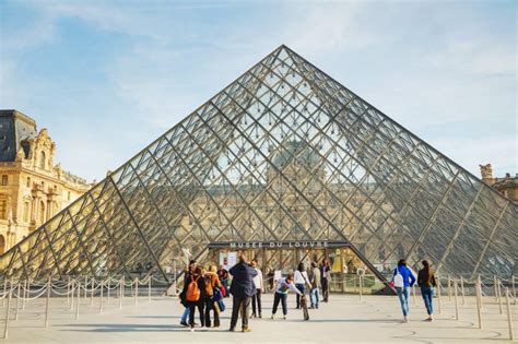 The Louvre Pyramid In Paris Editorial Photo Image Of History Tourism