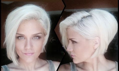 White Hair • Platinum Blonde • Asymmetrical Bob • Girl • Hairstyle