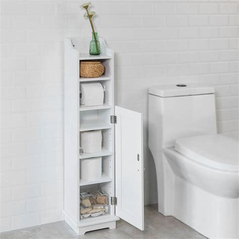 Sobuy Free Standing Wood Bathroom Toilet Roll Paper Holder Cabinet
