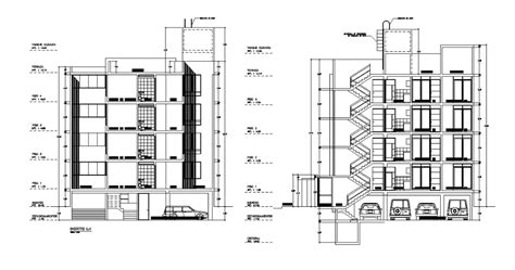 G4 Storey Apartment Building Section Drawing Download Dwg File