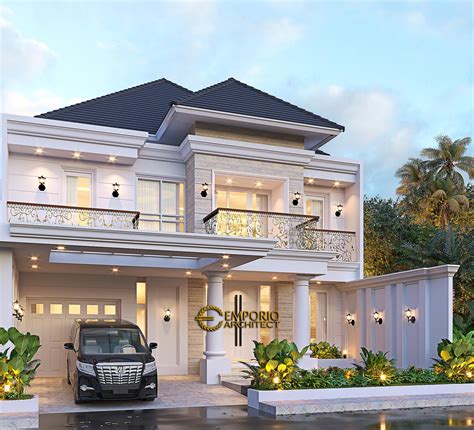 Desain Tampak Depan 2 Rumah Klasik 2 Lantai Ibu Mega Di Banjar Jawa