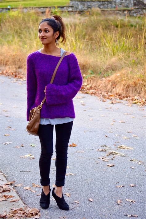 Oversized Purple Knit Sweater An Unblurred Lady