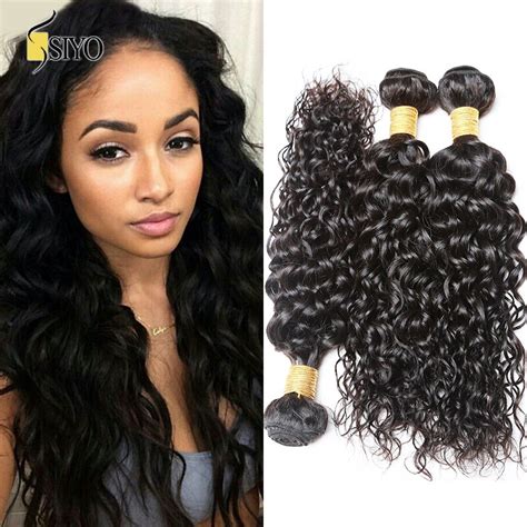 Wet and wavy human indian water wave hair with closure. Remy wet and wavy human hair weave unprocessed virgin ...