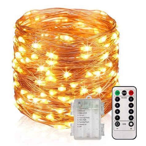 66 Feet 200 Led Fairy Lights Battery Operated With Remote Control Timer