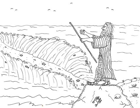 Robins Great Coloring Pages Moses Parting The Red Sea