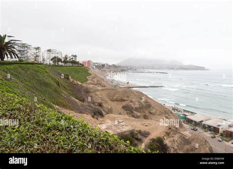 Coast And Cliffs In The Miraflores And Barranco Districts Of Lima Peru