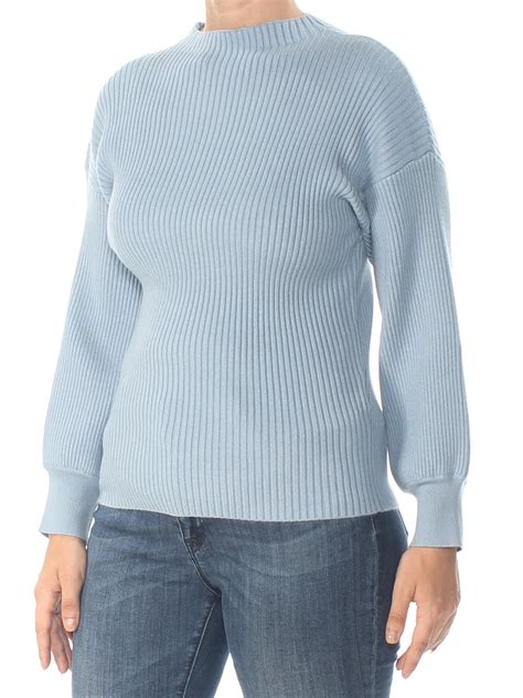 Inc Womens Blue Mock Turtleneck Long Sleeve Sweater Size L Walmart