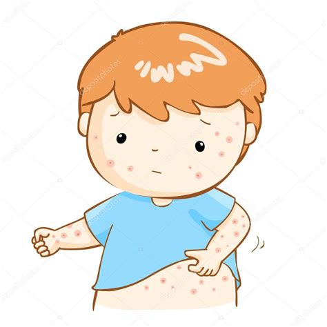 Boy Scratching Itching Rash On His Body Vector ⬇ Vector Image By