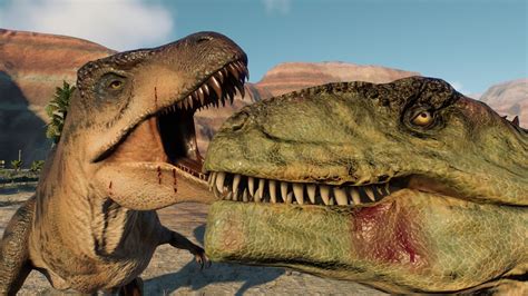Acrocanthosaurus Vs Giganotosaurus Jurassic World Evolution 2 Youtube