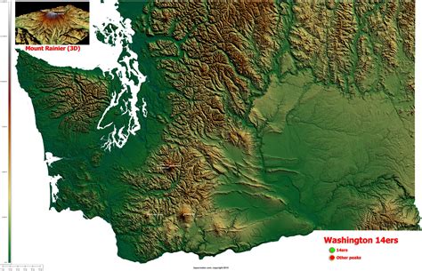 Washington Elevation Map