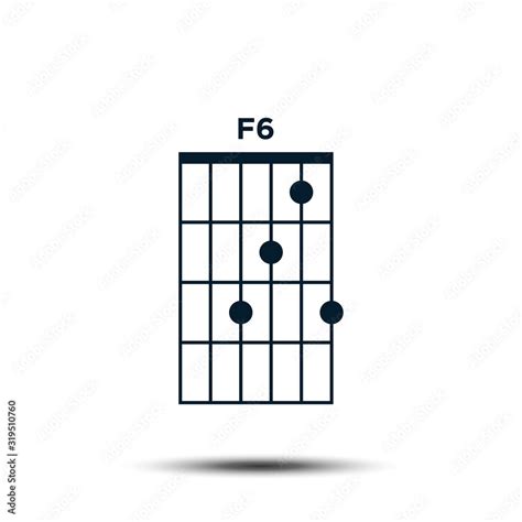 F6 Basic Guitar Chord Chart Icon Vector Template Vector De Stock