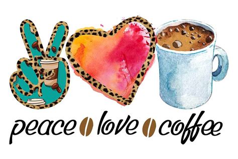 Retro Peace Love Coffee Sublimation By Blossomfonts Thehungryjpeg