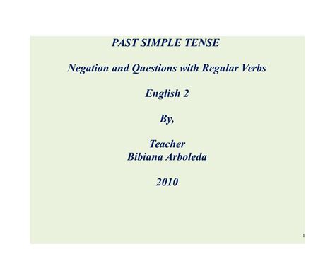 Calam O Past Simple Tense Negation And Questions