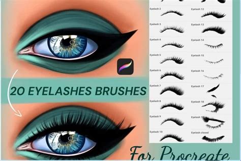 20 Procreate Eyelashes Brushes Brush Galaxy