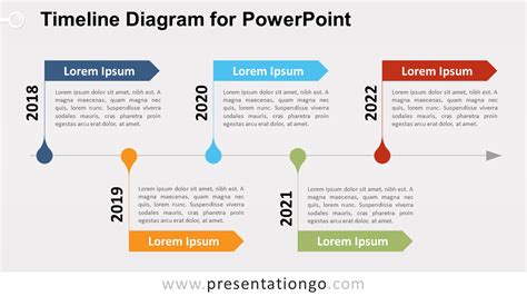 Timeline Diagram For Powerpoint With Pentagon Arrows Riset