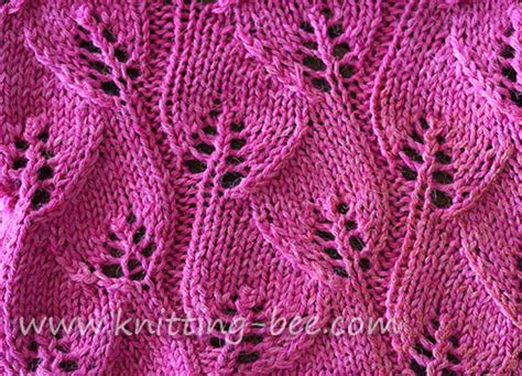 I knitted these leaves in a handspun merino yarn with size 4mm needles. Trailing Leaves Knitting Stitch Pattern - Knitting Bee